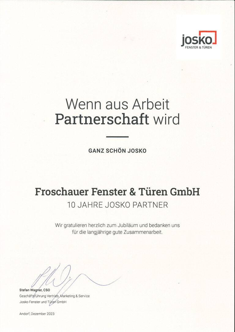 10 Jahre Josko Partner